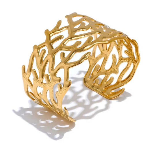 Coral Cuff Bangle Adjustable