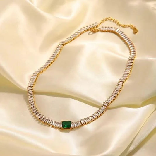 Green Emerald Chokar Necklace